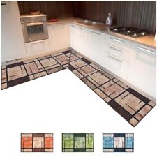 Tapis De Cuisine D'Angle Sur Mesure Antidérapant Moderne Marbré