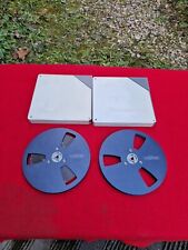 LOT DE 2 BOBINES METAL ALU NOIRE 18CM REVOX + BOITIERS POUR MAGNETO A BANDES