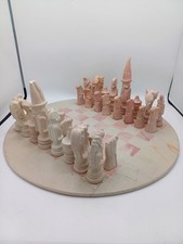 Échiquier en Pierre à Savon – Vintage – Rose et Blanc - Collection