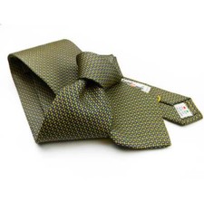 Cravate Jaune Soie Imprimée en Noeu Classique Made IN Italy Hand Fabriqué