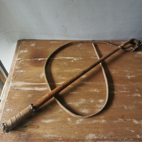 Ancien fouet cravache cuir - cravache, en