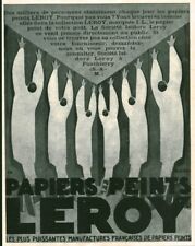 Publicité ancienne papiers peints Leroy 1928 issue de magazine