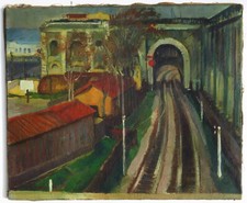 Jacques BUREL   1922 - 2000 - '' Voie ferrée sur le port à Alger - 1951 ''