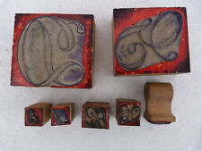 7 tampons bois impression tissu festonneur broderie