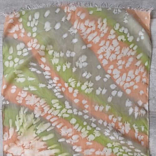 écharpe vintage soie vert - Écharpe,