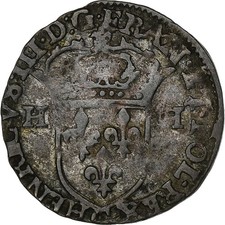 [#1278073] France, Henri III, Douzain aux deux H, 1588, Saint-Lô, Billon, VF