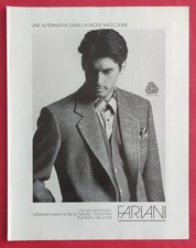 Publicité presse Vêtements Costume Homme  FARIANI by ODERMARK Laine vierge 1990