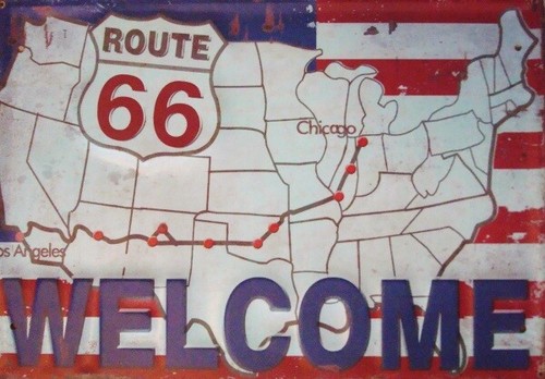 Plaque metal route - plaque,