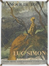 [AFFICHE D'ART]  Luc SIMON :  Le cavalier  #Mourlot#Motte#Paris, 1964
