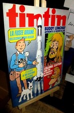 Tintin-Ancienne affiche cartonnée pour librairie-Grand format-40 cm x 30 cm-1980