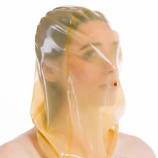 Clear Latex Hood Bag Open