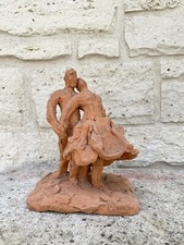 Statuette en terre cuite couple dansant 1960