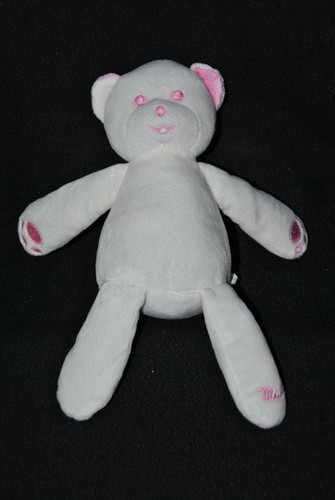 Peluche doudou ours blanc - , rose
