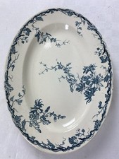 petit Plat Ovale De Service Terre De Fer Ancien KG Lunéville  Modèle Passiflore