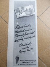 1/49 PUB BAXTER WINDAK ELECTRICALLY HEATED FLYING SUIT COMBINAISON PILOTE RAF AD