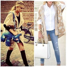 ZARA BEIGE COAT KIMONO PONCHO