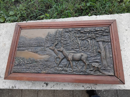 Ancienne plaque bronze - ancienne, en