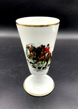 Mazagran, tasse vintage en porcelaine de Limoges scène de chasse. Décor chevaux,