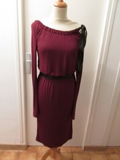 robe gucci taille s  viscose bordeaux et cuir noir