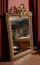 Miroir Ancien Doré Et Laqué Original Napoléon III
