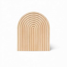 Planche Décorative Bois – Motif Arc-en-Ciel – 10 x 10,5 x 1 cm – Neuf