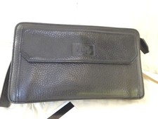 DIDIER LAMARTHE pochette porte documents Cuir grainé Noir luxe Comme NEUF