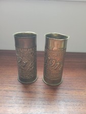 2 vases obus gravés 1914 1918