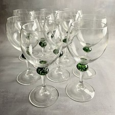 10 grand verre à pied eau ARC LUMINARC boule marbré vert blanc bolw green marble