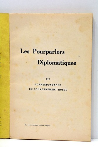 Les pourparlers diplomatiques - pourparlers,