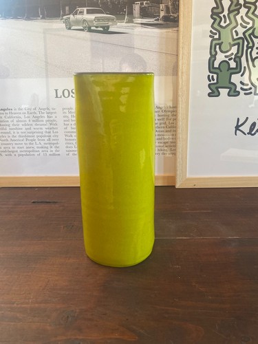 Vase céramique jaune vintage