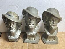 N.1 Lot 3 anciens Buste en plâtre vintage années 40-50   Personnages Deco