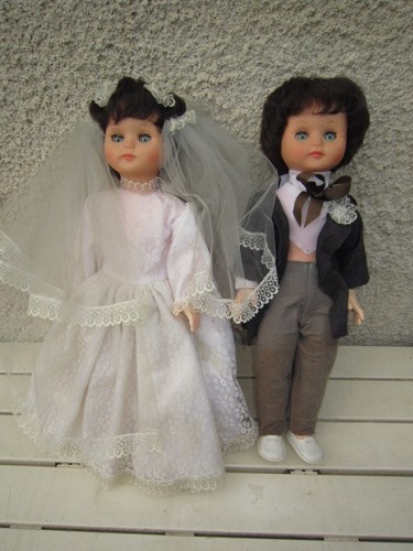 Poupee couple mariee made - poupee,