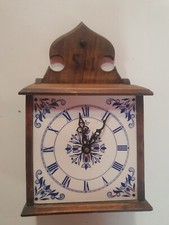 pendule horloge murale de cuisine junghans ato mat quartz vintage année 80 bois