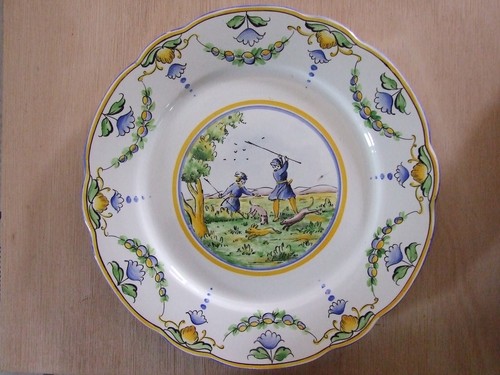 Assiette médaillon scène - assiette, au