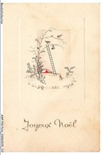 AWPP10-0664-FETE - échelle - Oiseaux et cloche - Joyeux noel