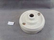 Ancienne platine support en porcelaine blanche pour applique, 1930 (CP43 )