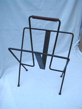 porte revue Jacques Adnet métal et cuir vintage des années 50