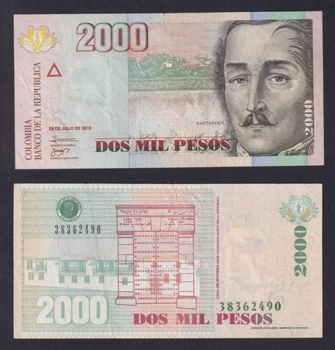 Billet banque colombie 2000 - colombie,