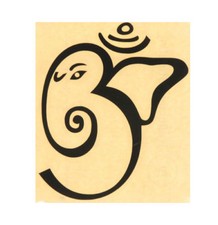 stickers autocollant om aum Ganesh  9 cm noir 5182