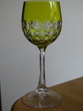 BACCARAT 1 VERRE A VIN DU RHIN ROEMER CRISTAL 8358 COULEUR VERT DE CHINE 17 cm