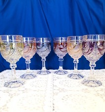 Vintage 6 Verres de Couleur Cristal Amaris/Byrdes Collection,Ruby by HOFBAUER