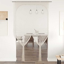 Rideau en Macramé Taupe Coton