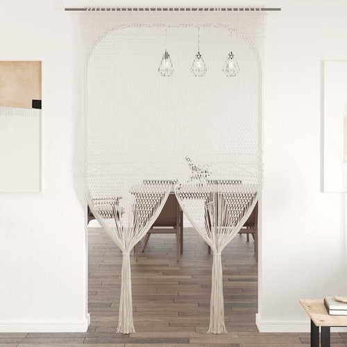 Rideau macramé taupe coton - en,