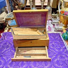 ancienne petite boite de peintre coloriste a systeme en bois epok 1900 peinture