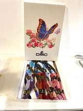 Ancien Canevas DMC Papillon et fleurs neuf en Boîte