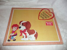 Vintage Raggedy Ann Bulletin Board Soroka, Pittsburgh, Pa. factory wrap + dog