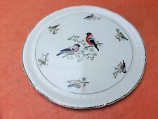 Plat rond à gâteaux Ancien Ceranord ST Amand Motif Oiseaux