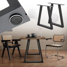 Set 2 Pieds de table piètement meuble banc en acier design industriel 60 x 72 cm