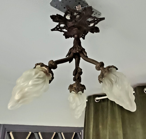Ancien lustre bronze et - en,