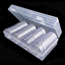 1 lot de valises rondes transparentes 40 mm porte-capsules porte-conteneur bo?t